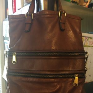 Fossil Explorer Tote Crossbody LEATHER!